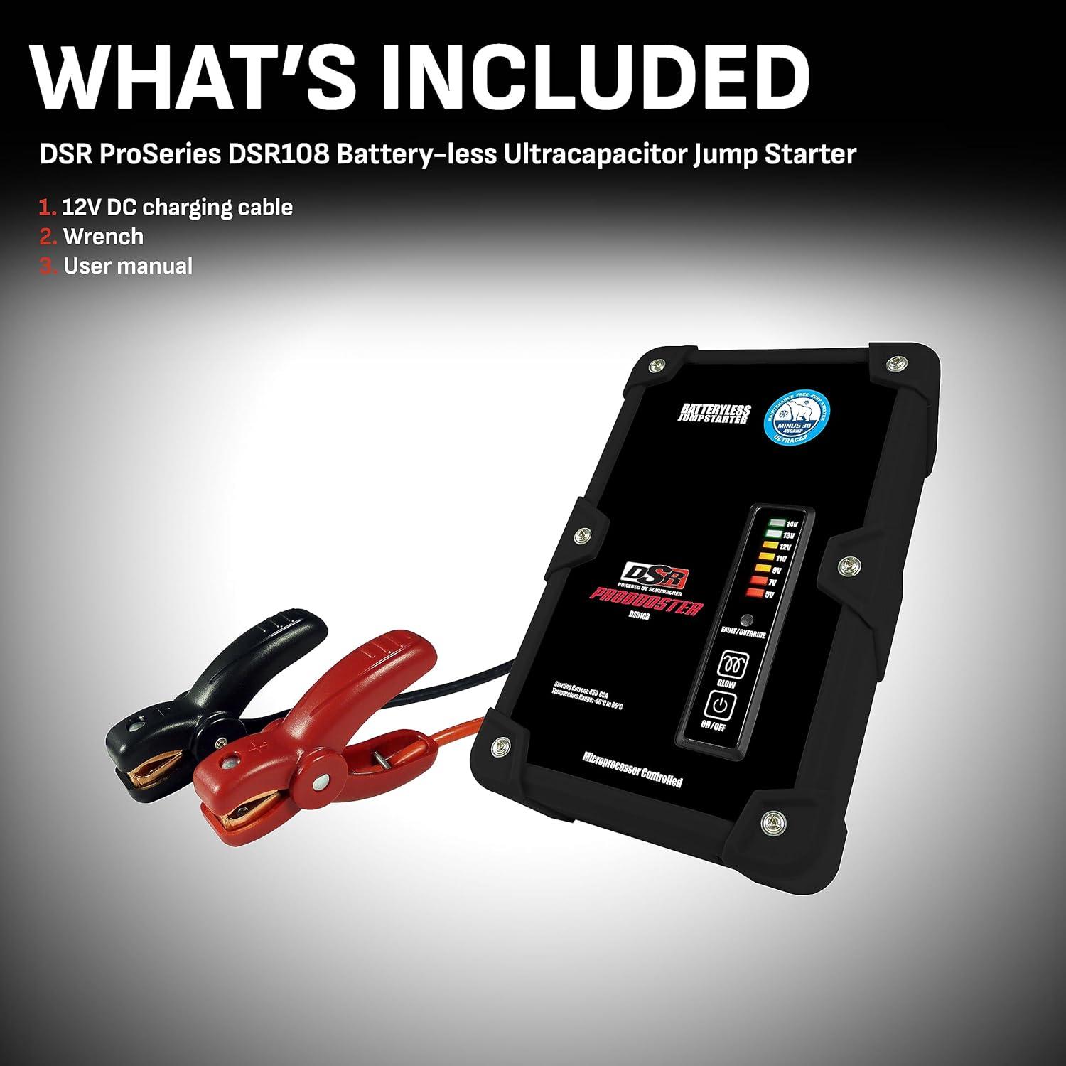 imageSchumacher DSR108 DSR ProSeries Batteryless Jump Starter  12V 450A for Gas and Diesel Engines