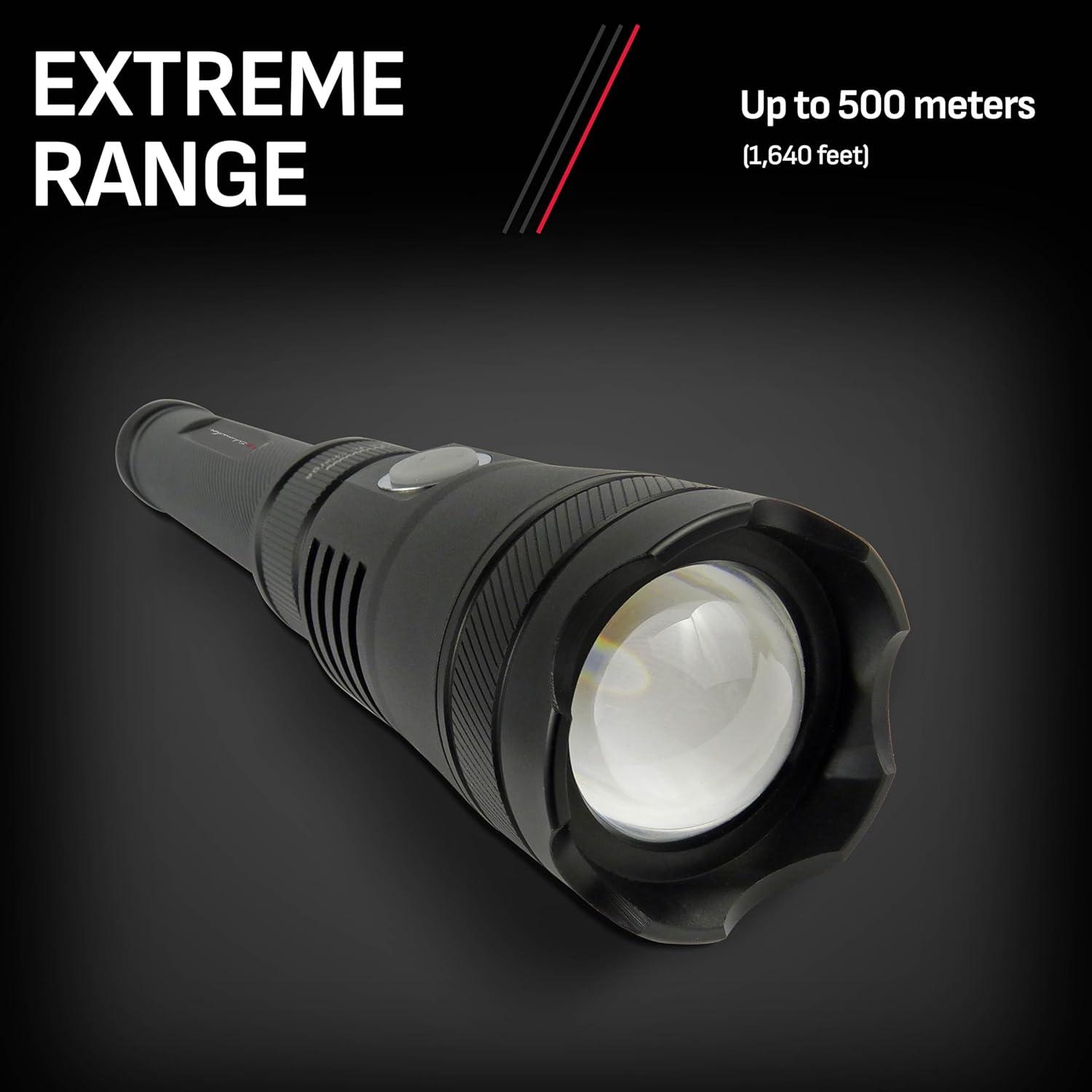 imageSchumacher Electric 1000 Lumen LED Rechargeable Tactical Light 1640Foot500Meter Range Adjustable Beam Dual Lighting Modes SL944