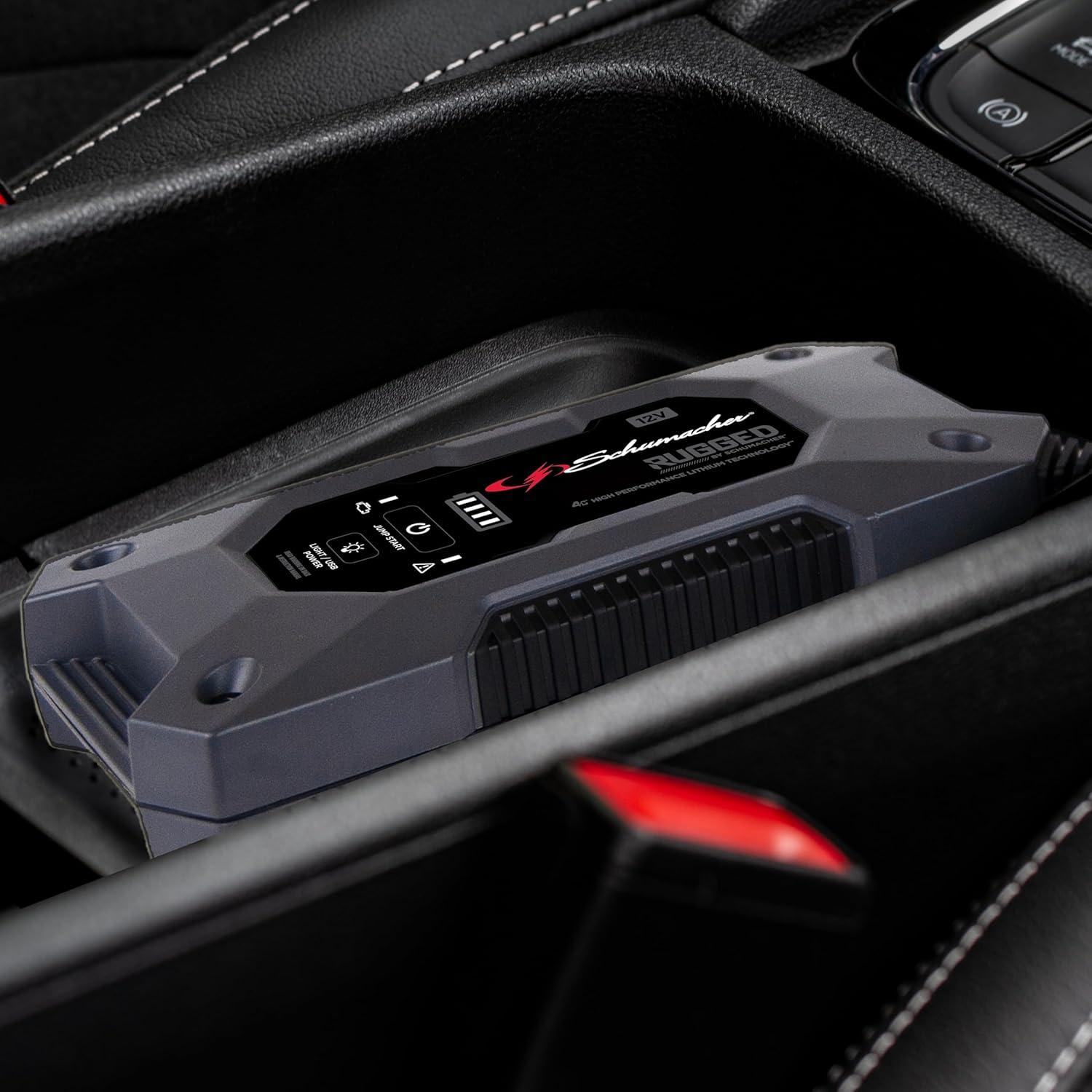 imageSchumacher Electric 1250A Rugged Lithium Car Battery Jump Starter and Portable Power PackJump Box 3in1 Solution 24A USB Charging for 12V Power Sport Automotive and Marine Batteries SL16482250 Amp