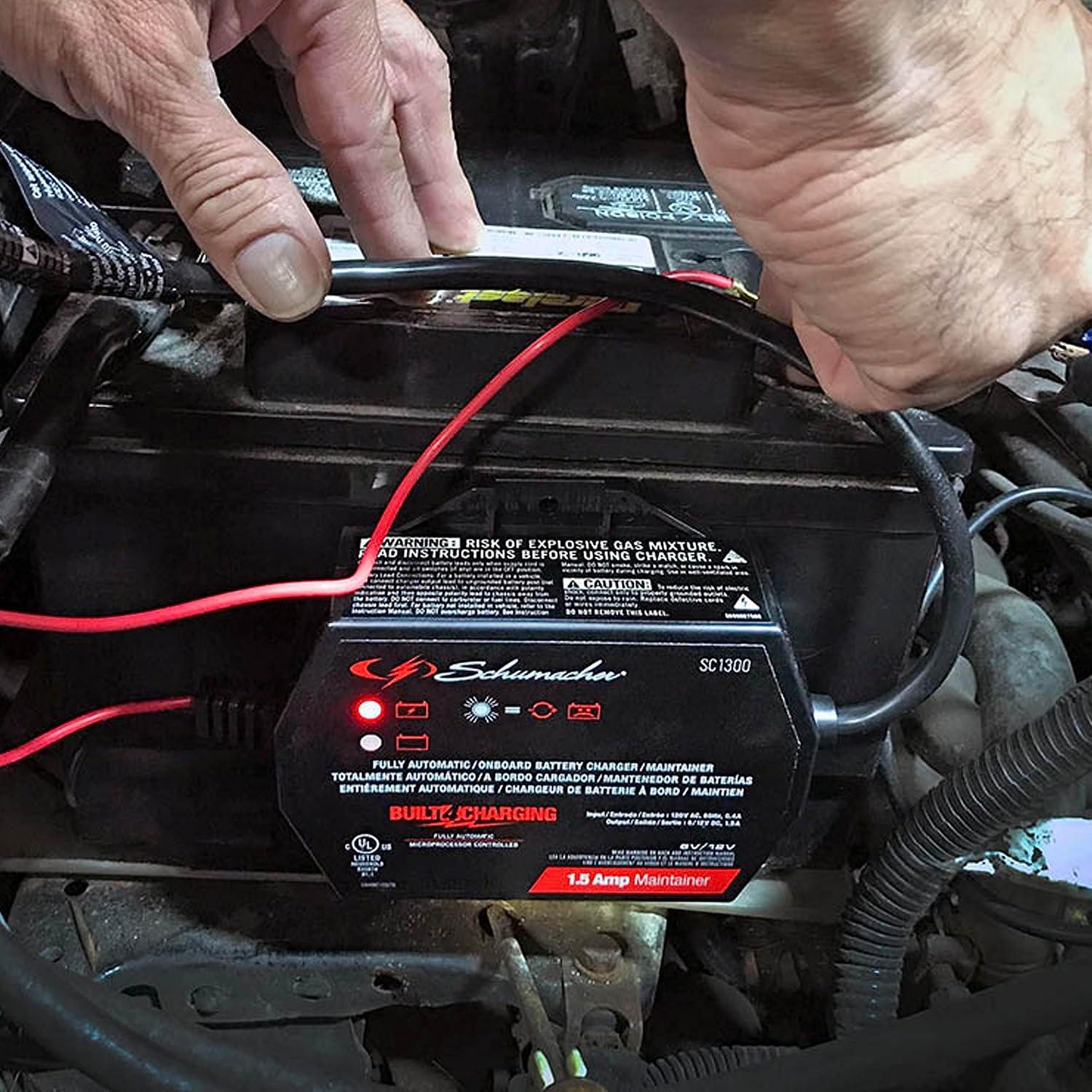 imageSchumacher Electric 15A Car Battery Charger and Maintainer 3in1 Solution for 6V12V Power Sport Automotive and Marine Batteries SC1300Fully Automatic  15 Amps  6 Volt  12 Volt