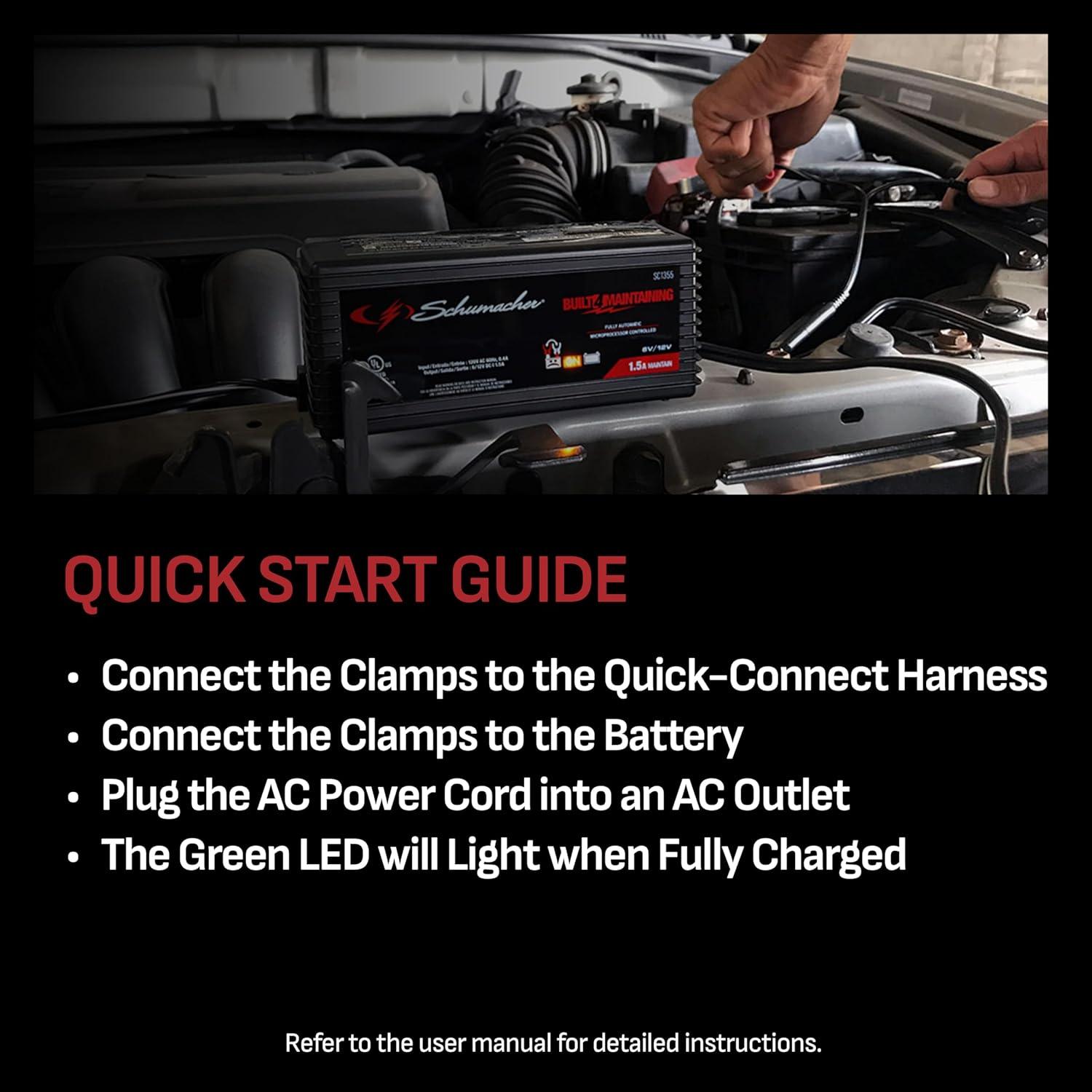 imageSchumacher Electric 15A Car Battery Charger and Maintainer 3in1 Solution for 6V12V Power Sport Automotive and Marine Batteries SC1355