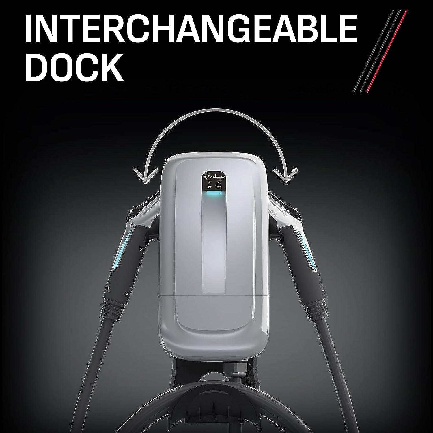 imageSchumacher Electric 240V  40A Level 2 EV Wall Charger  NEMA 650 Plug  with Universal SAEJ1772 Connector  WiFi ampamp Bluetooth Enabled  WeatherResistant for Indoor or Outdoor Use  SEV1600P650