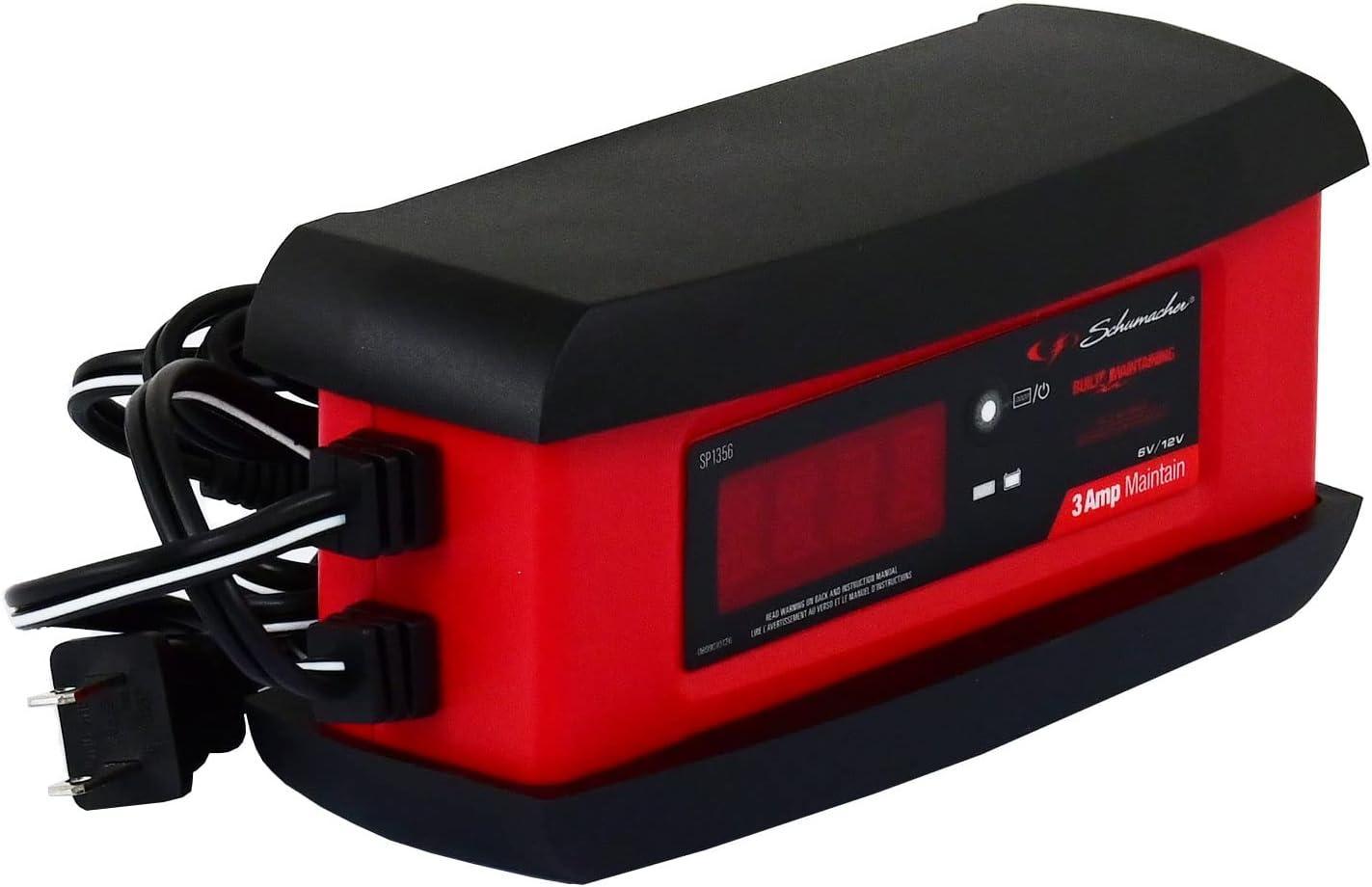 imageSchumacher Electric 3A Car Battery Charger and Maintainer 3in1 Solution for 6V12V Power Sport Automotive and Marine Batteries SP1356