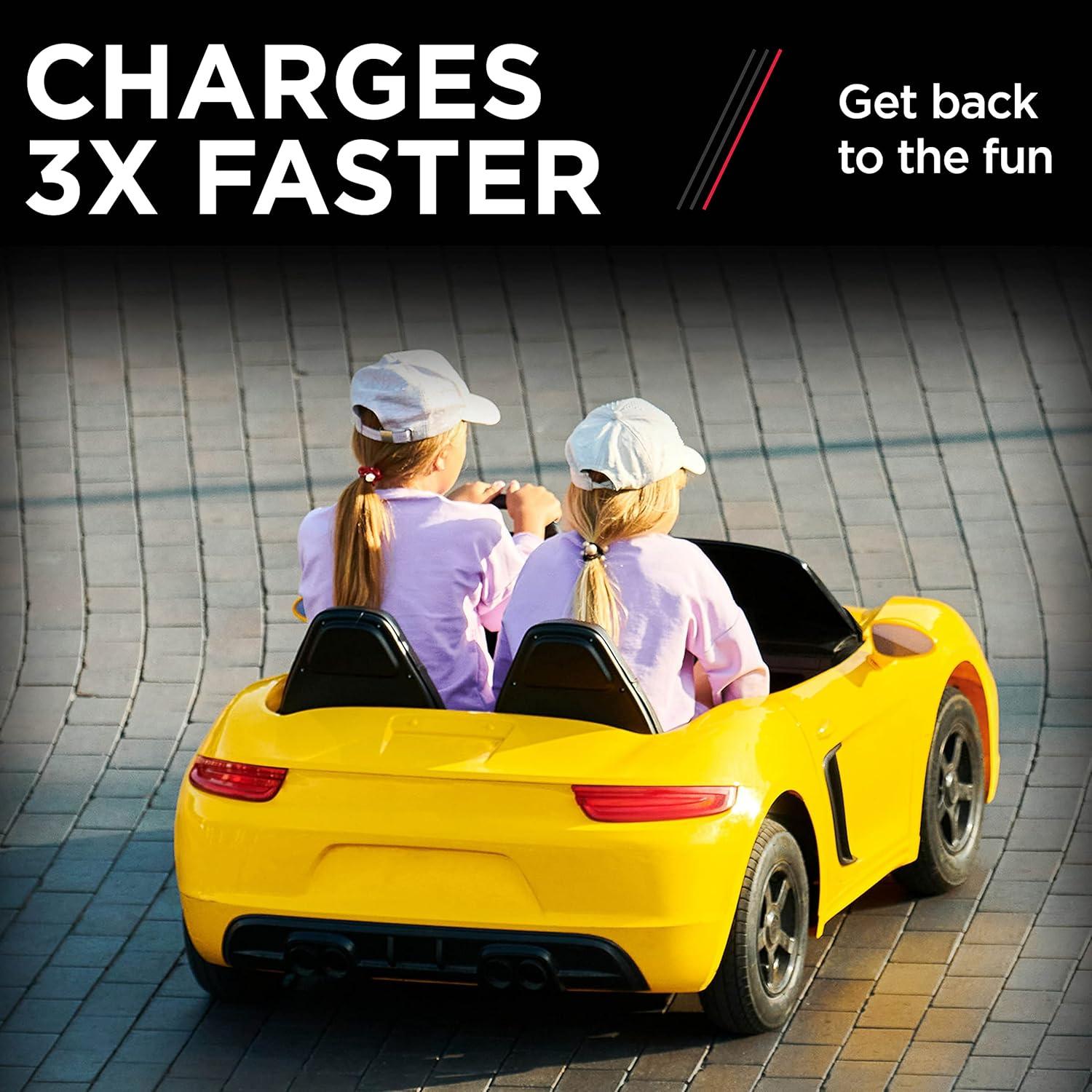 imageSchumacher Electric 6 Volt  12 Volt Battery Charger for Ride on Toys  Charge N Ride CR73 Amp Fully Automatic 6V  12V Battery Charger  Charge a 3 or 4 Wheeled Toy Car Battery 3X Faster