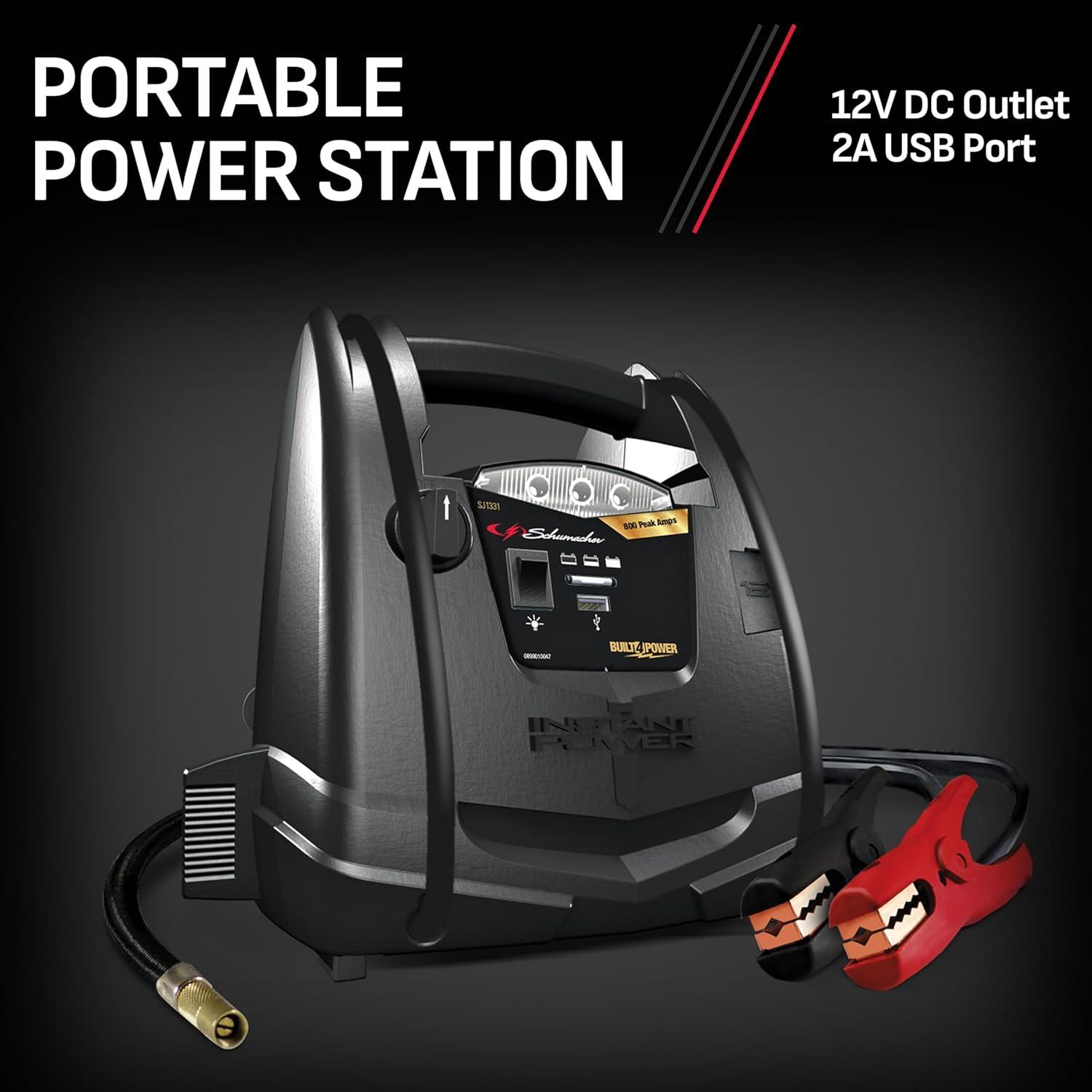 imageSchumacher Electric 600A Car Battery Jump Starter and Portable Power Station 3in1 Solution 12V DC Charging for Power Sport Automotive and Marine Batteries SJ1329800 Peak Amps