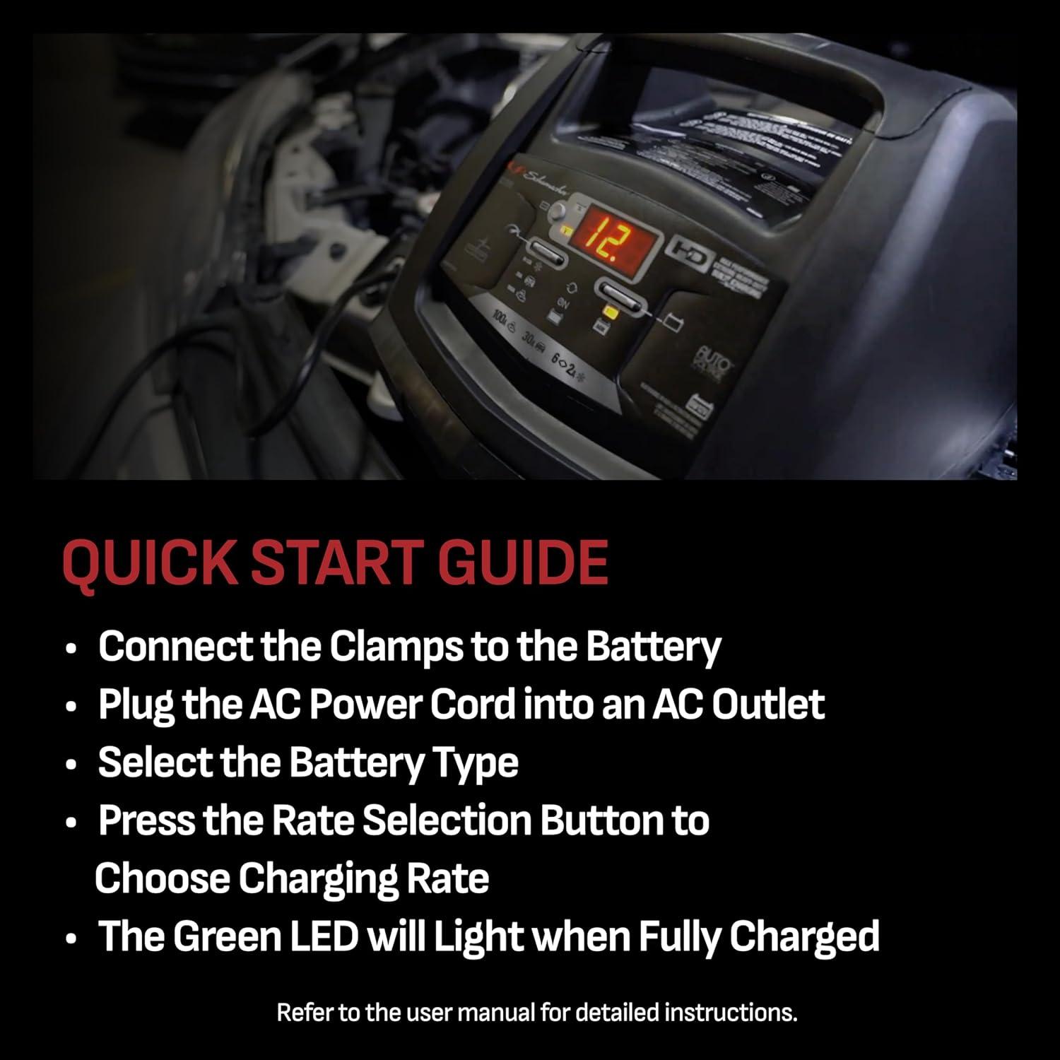 imageSchumacher Electric 6A Car Battery Charger and 100A Engine Starter 6in1 Solution Maintainer 30A Boost for 6V12V Power Sport Automotive and Marine Batteries SC13086V  12V Battery Charger  Engine Starter