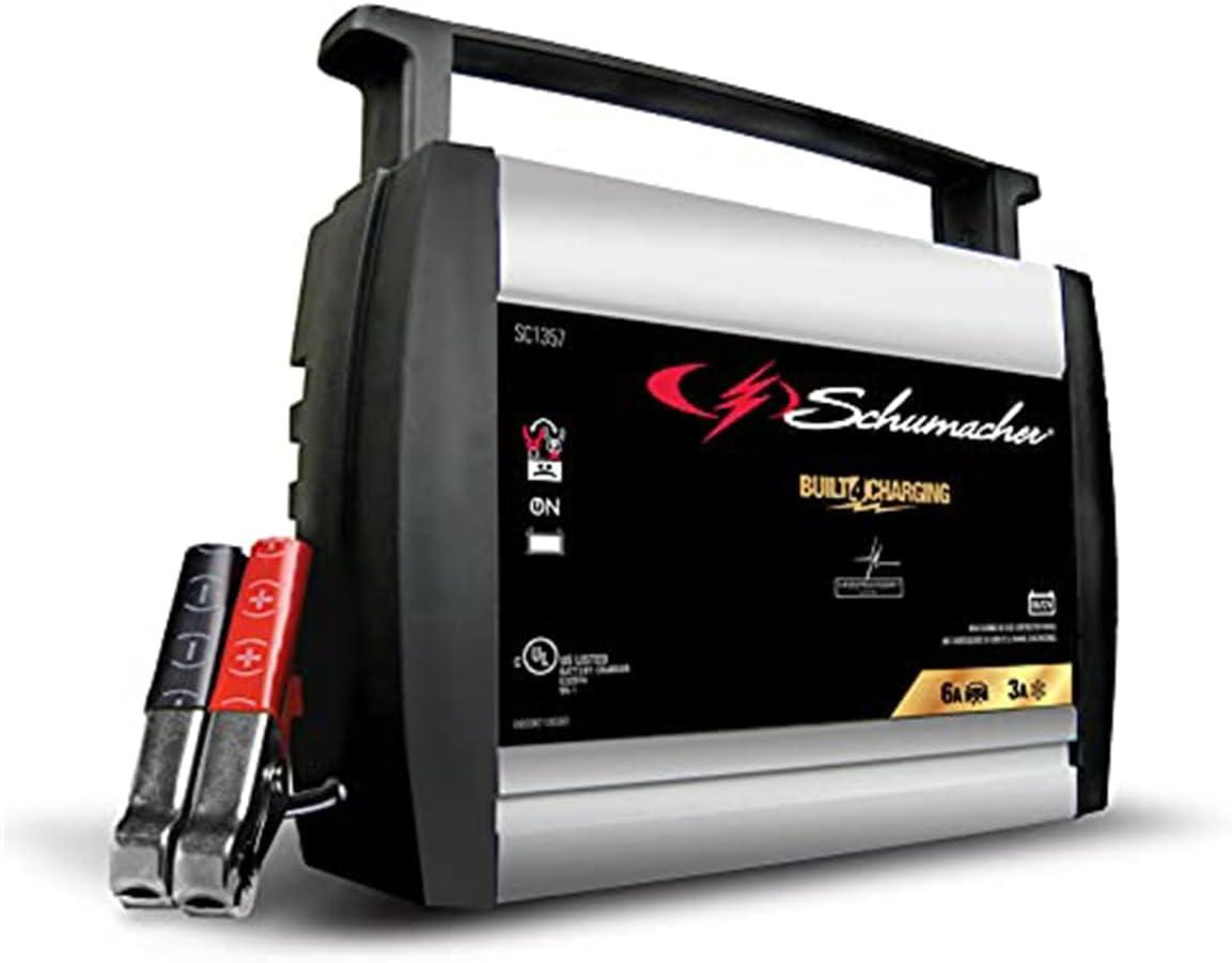 imageSchumacher Electric 6A Car Battery Charger and Maintainer 3in1 Solution for 6V12V Power Sport Automotive and Marine Batteries SC13573