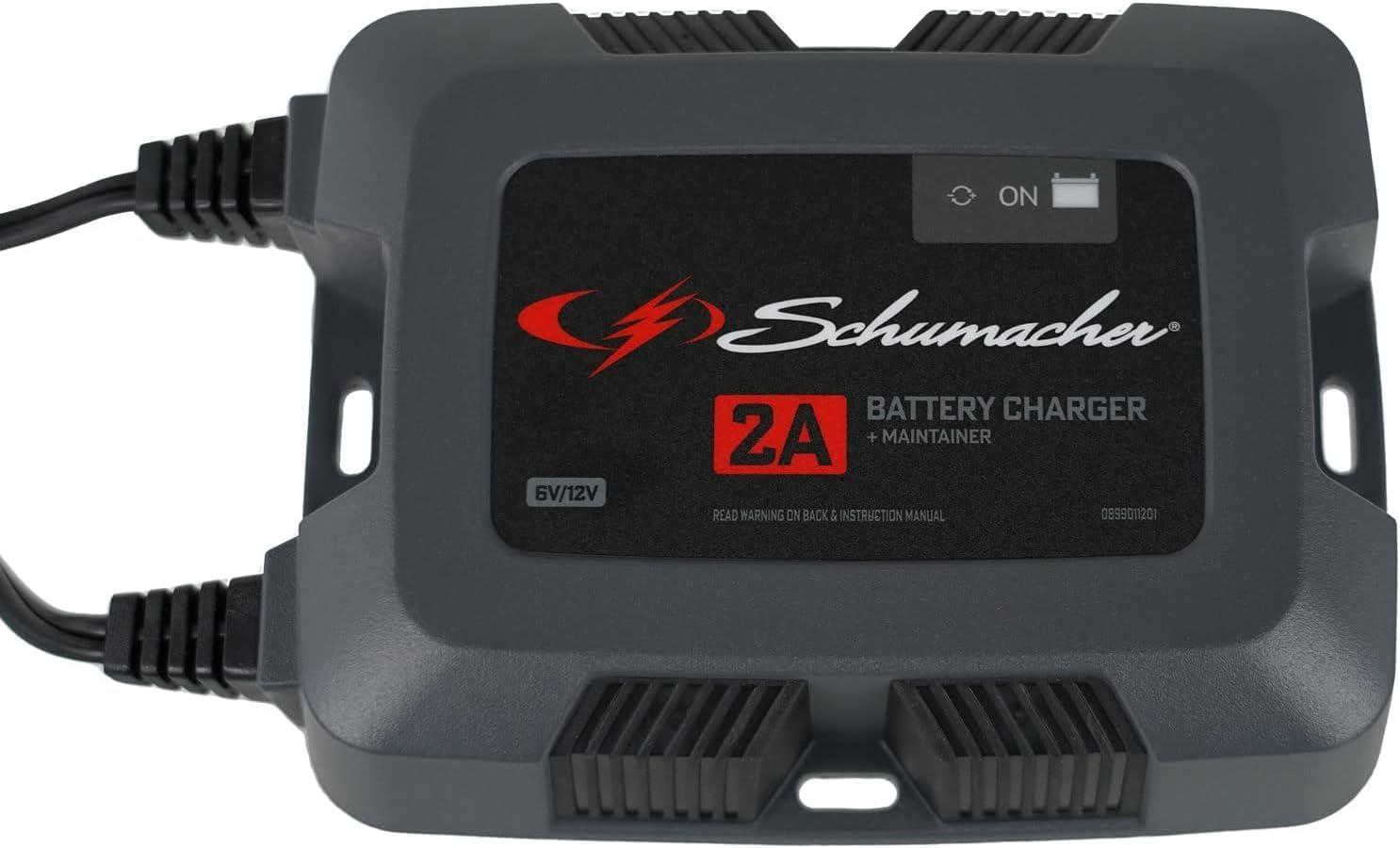 imageSchumacher Electric 6V  12V Fully Automatic Battery Charger ampamp Maintainer for Car Motorcyle Lawn Mower ampamp Power Sports Batteries  1A Fully Automatic  with MultiStage Charging  SC15862 Amp