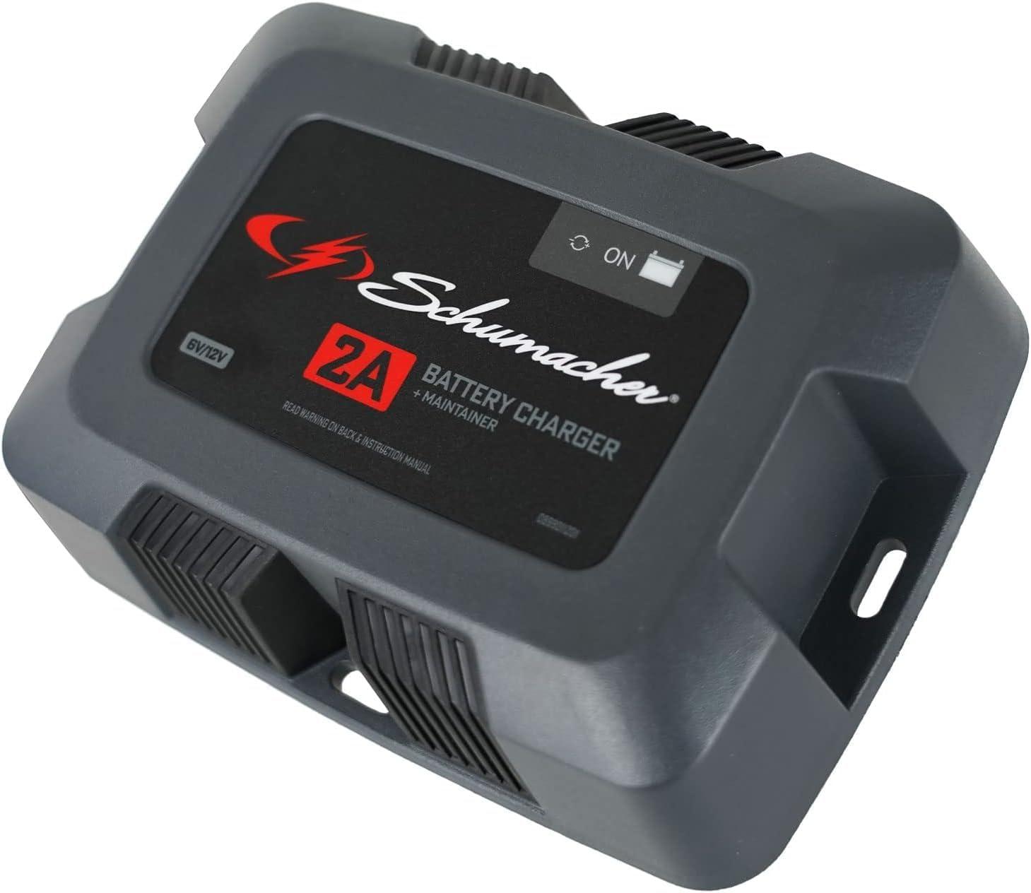 imageSchumacher Electric 6V  12V Fully Automatic Battery Charger ampamp Maintainer for Car Motorcyle Lawn Mower ampamp Power Sports Batteries  1A Fully Automatic  with MultiStage Charging  SC15862 Amp