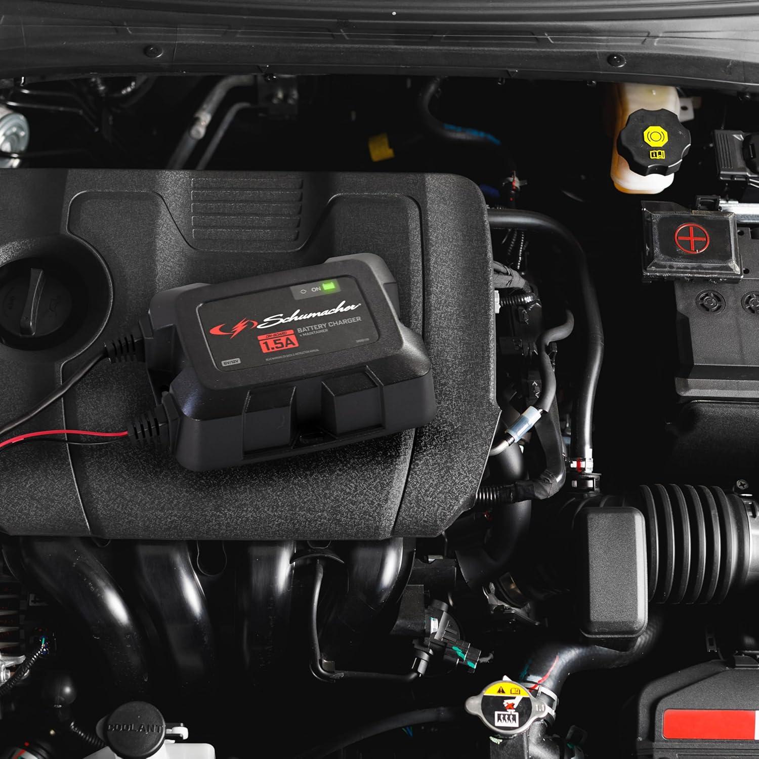 imageSchumacher Electric 6V  12V Fully Automatic Battery Charger ampamp Maintainer for Car Motorcyle Lawn Mower ampamp Power Sports Batteries  1A Fully Automatic  with MultiStage Charging  SC158615 Amp