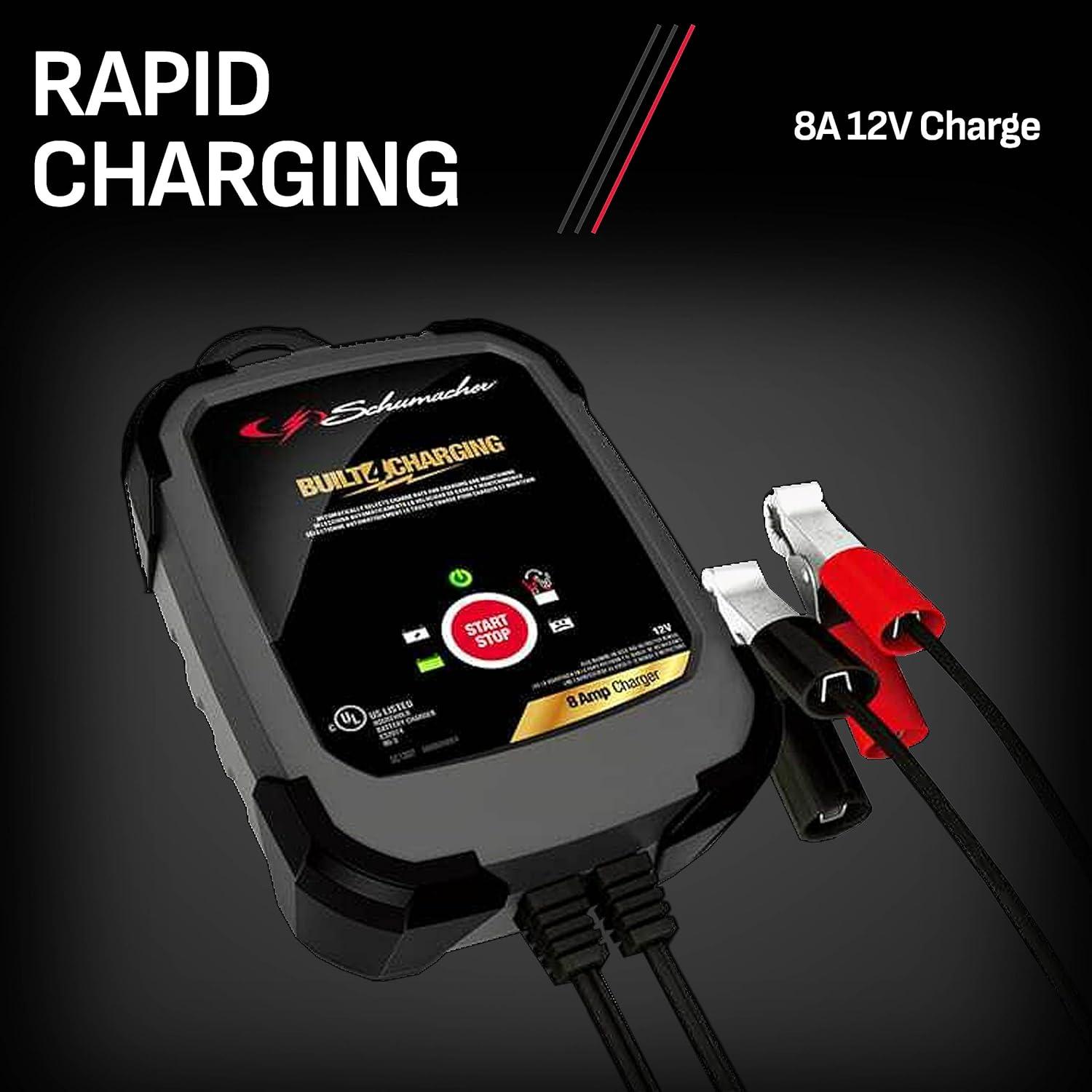 imageSchumacher Electric 8A Car Battery Charger and Maintainer 3in1 Solution for 12V Power Sport Automotive and Marine Batteries SC13028A
