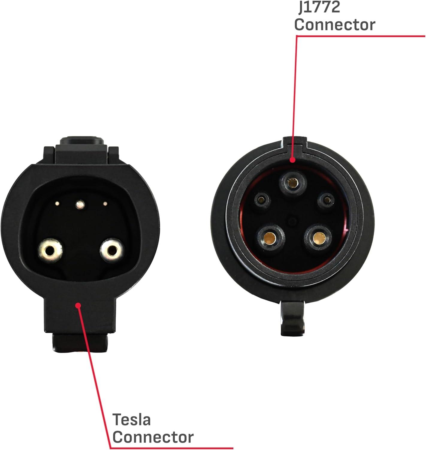 imageSchumacher Electric Adapter to Convert Level 1 and Level 2 Tesla NACS EV Chargers to Fit J1772 EV Charging Ports SA947 80 Amps 250 Volts Includes Security Lock
