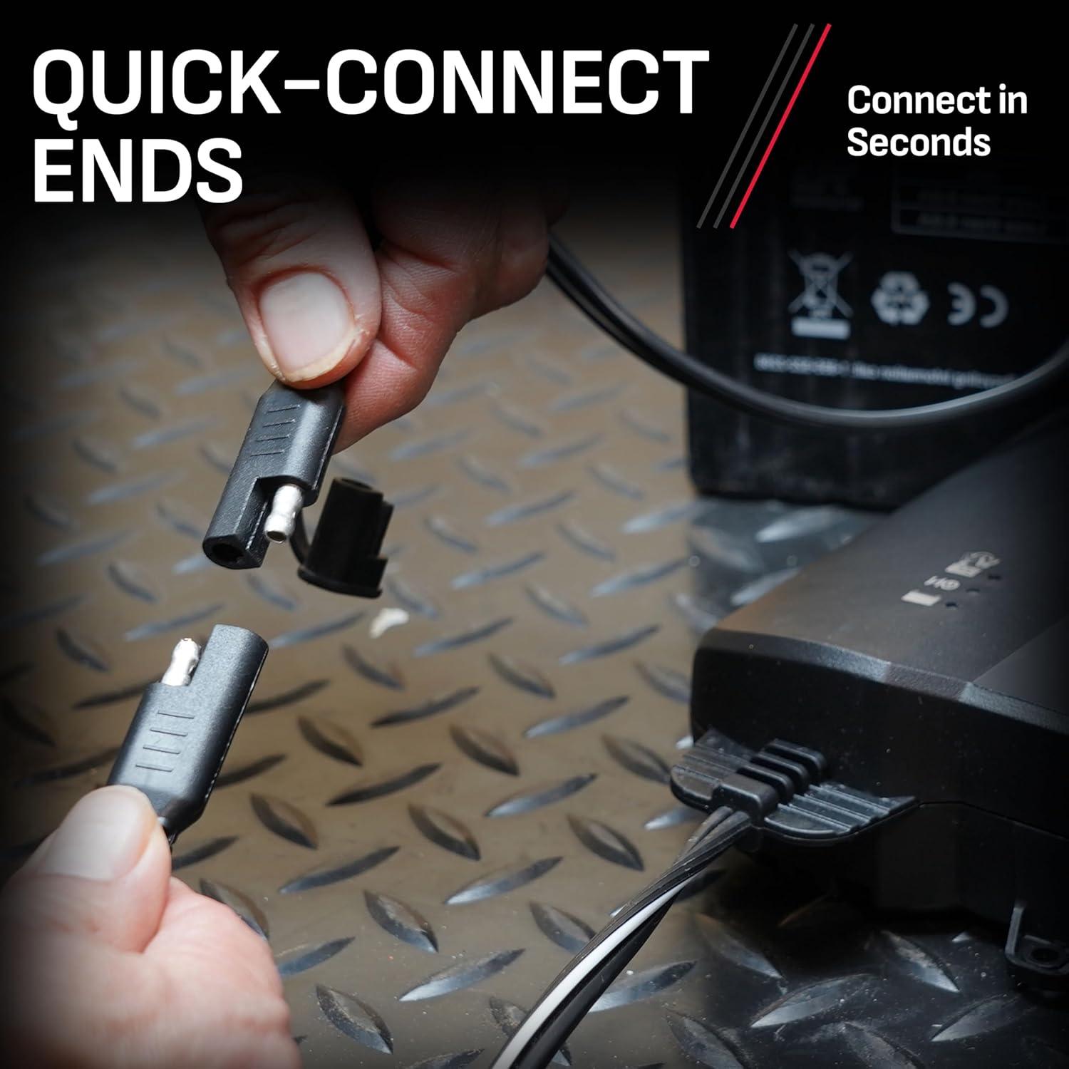 imageSchumacher Electric Battery Charger Extension Cord with QuickConnect Ends EC25 25 Feet Use with Schumacher Battery Chargers and Maintainers
