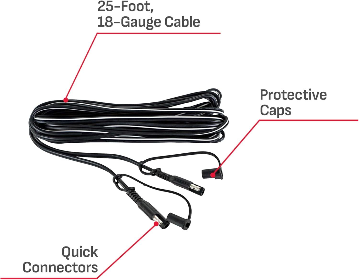 imageSchumacher Electric Battery Charger Extension Cord with QuickConnect Ends EC25 25 Feet Use with Schumacher Battery Chargers and Maintainers