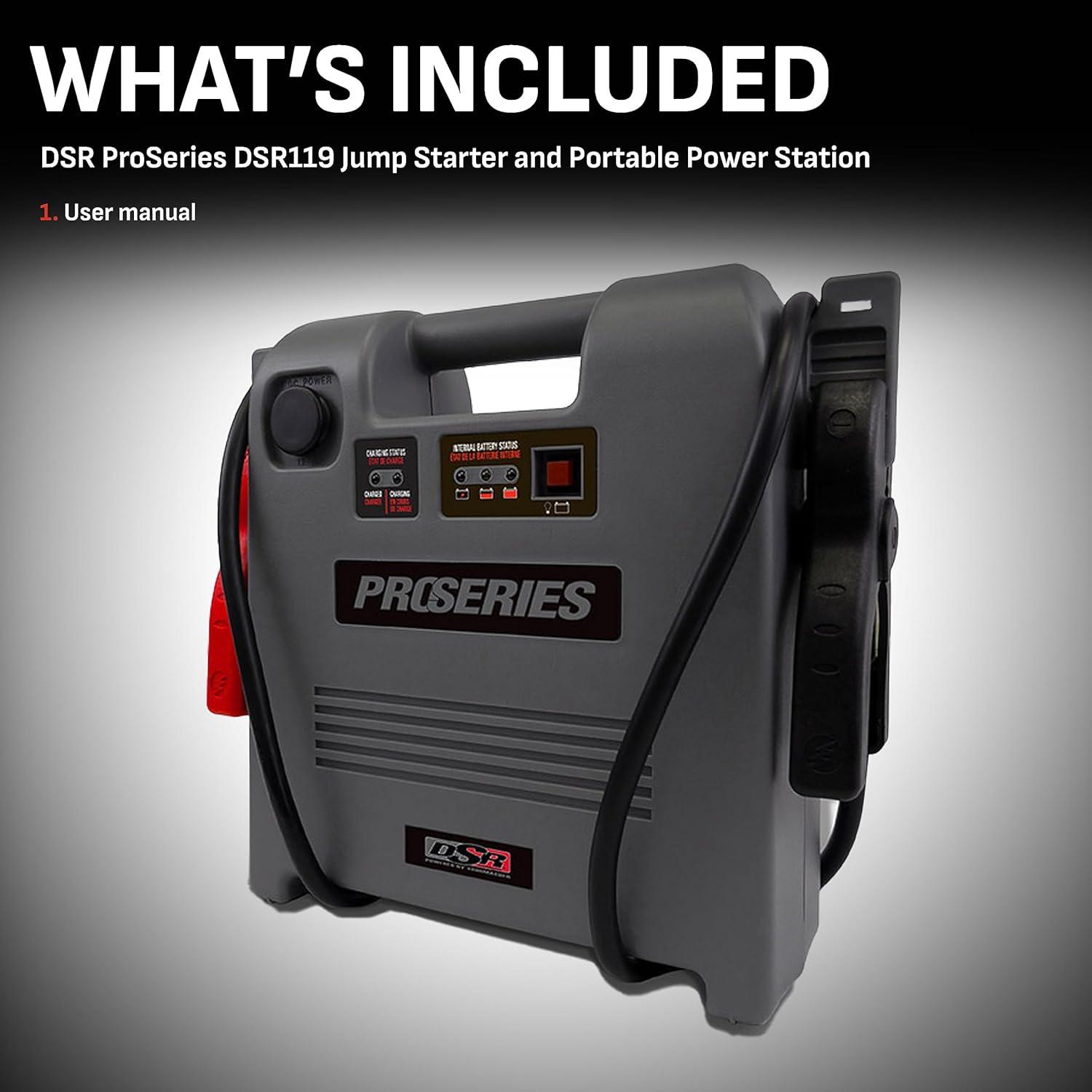 imageSchumacher Electric Car Battery Jump Starter ampamp Portable Power Station  1800 Peak Amps  12V DC Power Outlet  with Overload ampamp ShortCircuit Protection ampamp Jumper Cables  DSR119Jump Starter