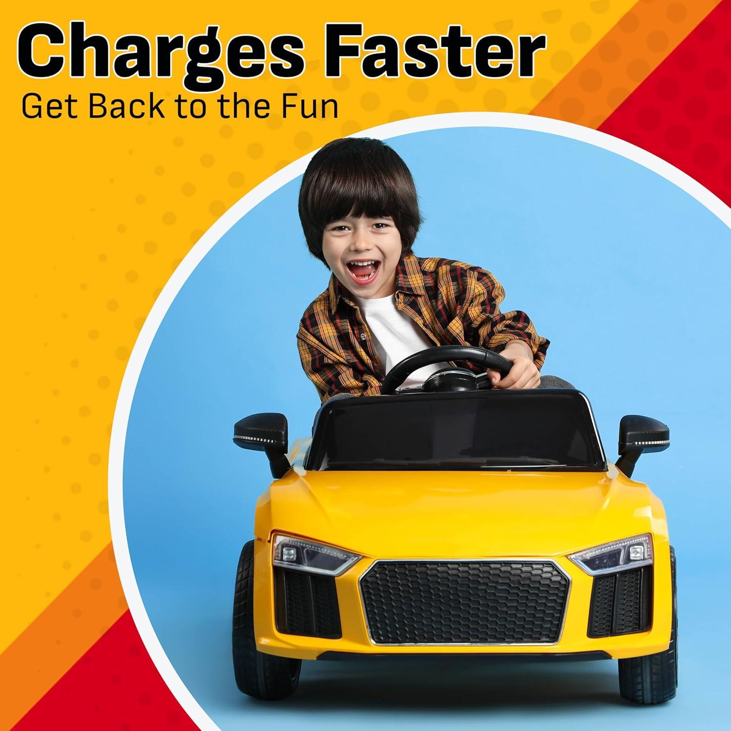 imageSchumacher Electric Charge N Ride 6V  12V Battery Charger for Ride on Toys  3Amp Fast Charge  Compatibile with Major RideonToy Brands  Comes with 5 Different Connectors CR9