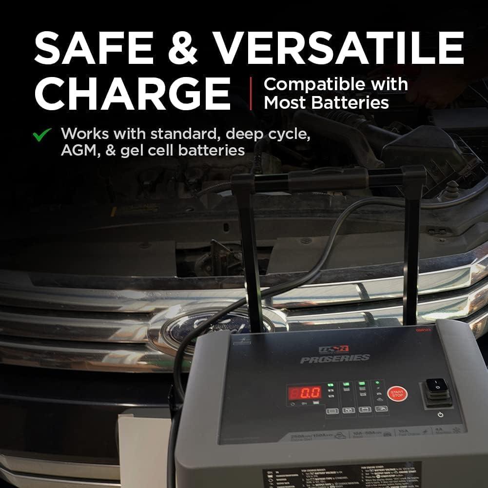 imageSchumacher Electric DSR Pro Series 12V Battery Charger ampamp Engine Starter  Heavy Duty Wheeled Battery Charger  250 Peak Amps  for Cars Trucks RVs ampamp More  DSR121DSR123