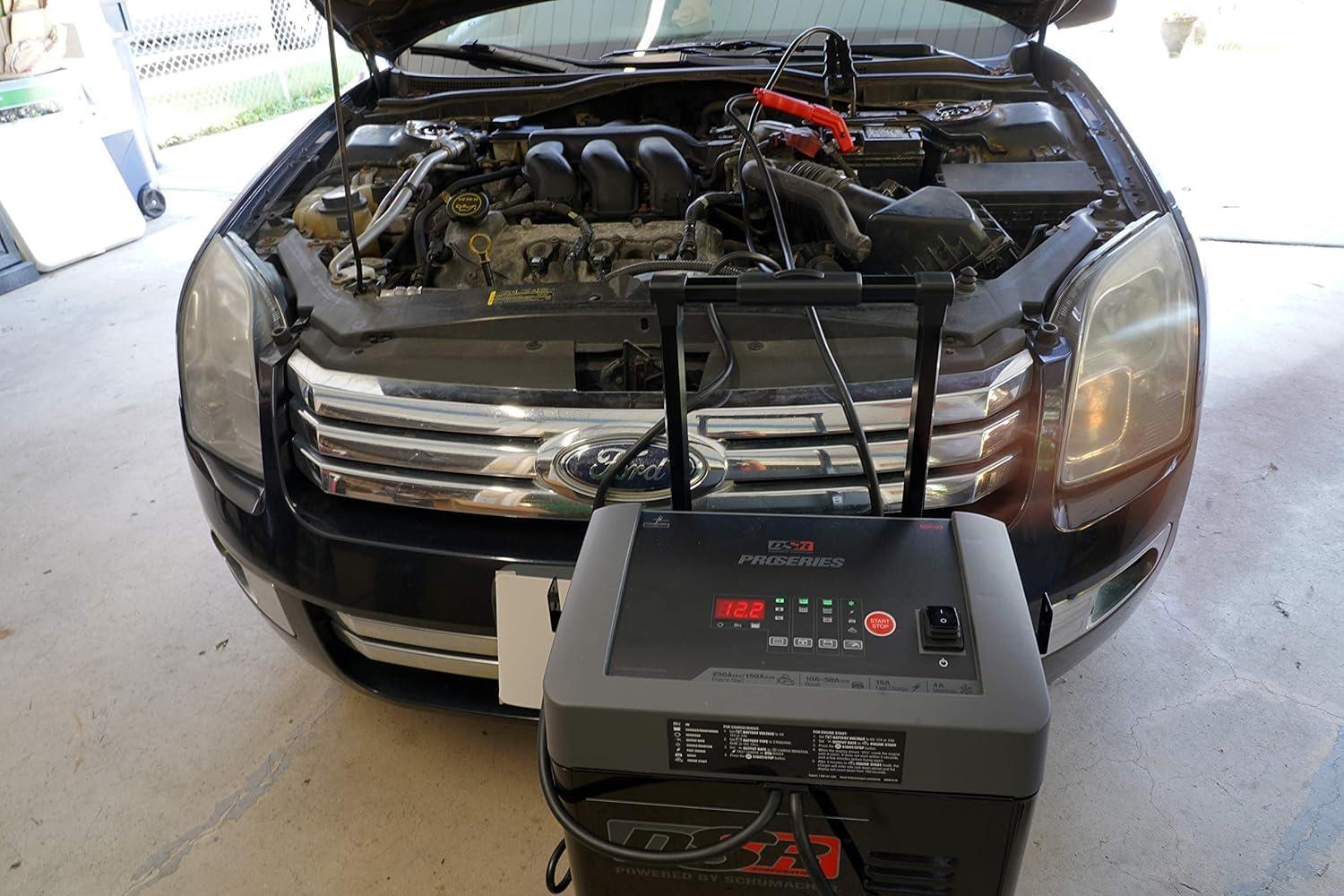 imageSchumacher Electric DSR Pro Series 12V Battery Charger ampamp Engine Starter  Heavy Duty Wheeled Battery Charger  250 Peak Amps  for Cars Trucks RVs ampamp More  DSR121DSR123