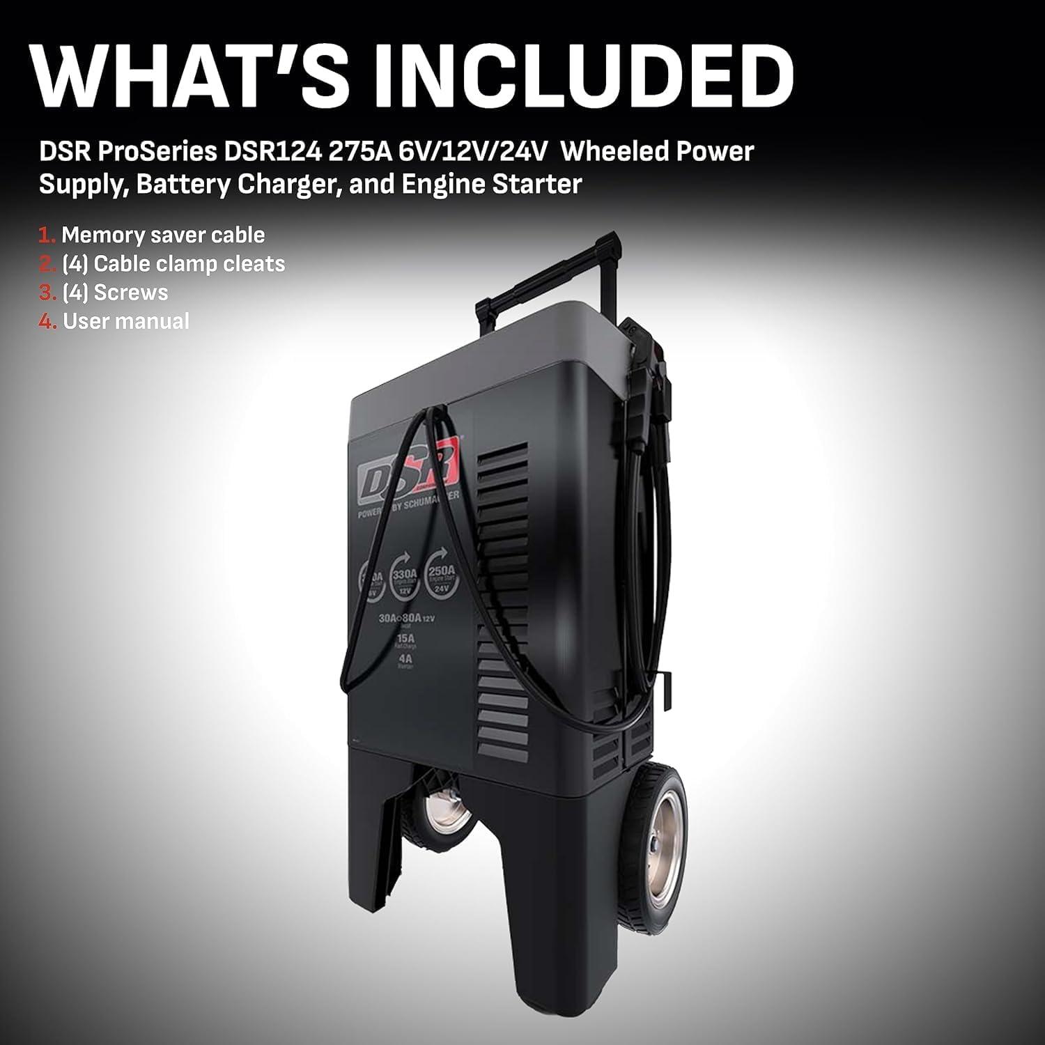 imageSchumacher Electric DSR ProSeries 12V  24V Battery Charger  Heavy Duty 200A Manual Battery Charger ampamp Engine Starter  Car Truck ampamp SUV Compatible  135Minute Timer ampamp Amperage Control  DSR140DSR124