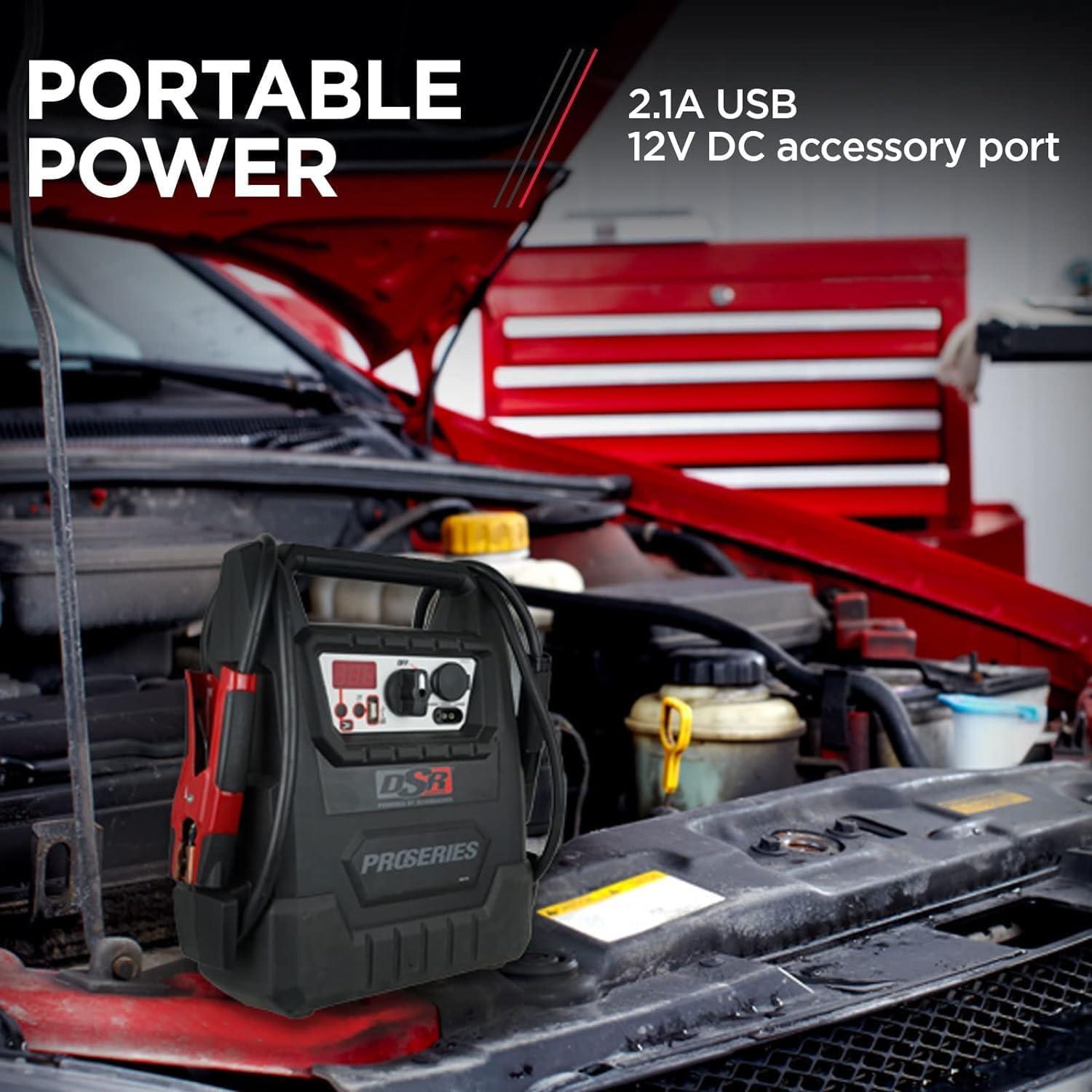 imageSchumacher Electric DSR ProSeries Car Battery Jump Starter Maintainer ampamp Portable Power Station  12V 2400 Peak Amps ampamp 500 Cranking Amps  with DC ampamp USB Charging Ports  DSR158DSR158