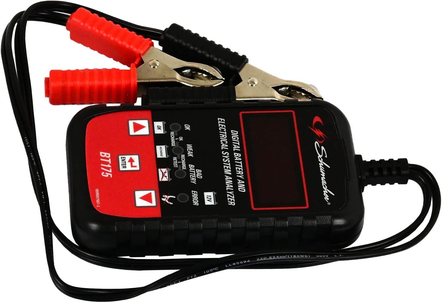 imageSchumacher Electric Digital Battery Tester BT175 3in1 12 Volt for Use with Motorcycle ATV Marine Car SUV Truck RV and Classic Car Batteries