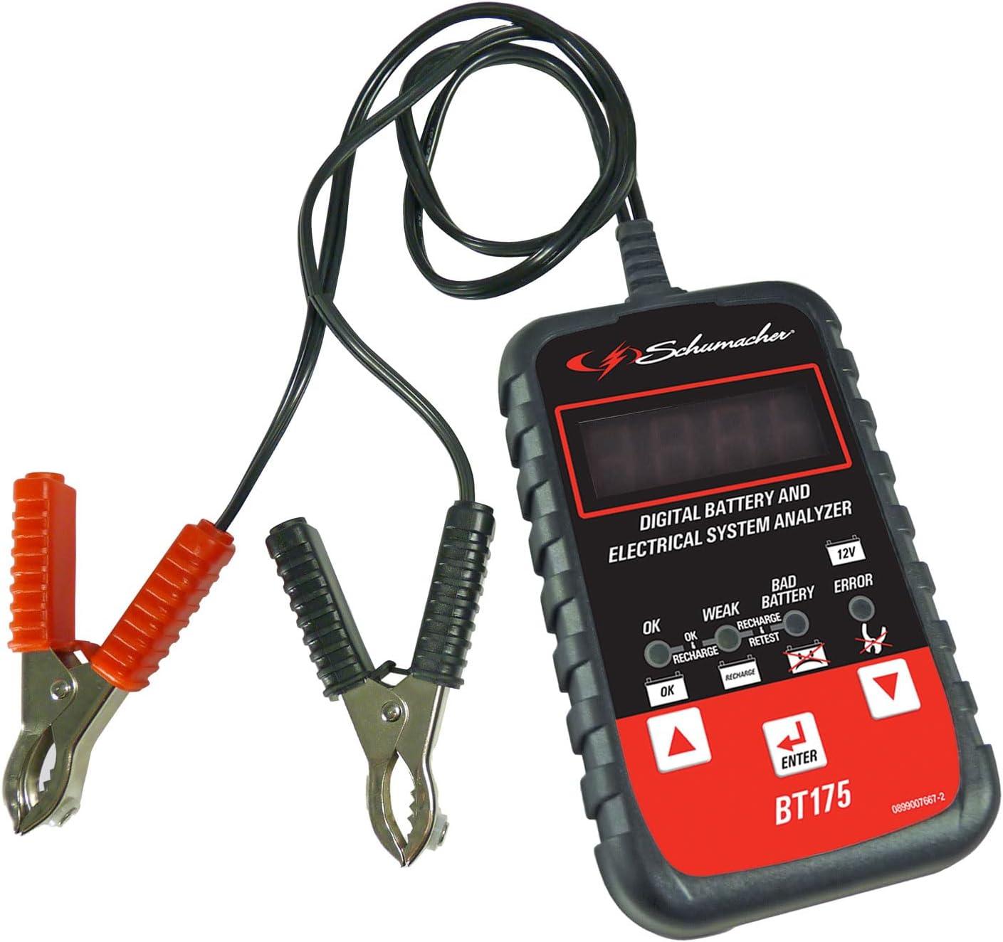 imageSchumacher Electric Digital Battery Tester BT175 3in1 12 Volt for Use with Motorcycle ATV Marine Car SUV Truck RV and Classic Car Batteries