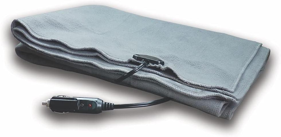 imageSchumacher Electric Heated Polar Fleece Lap Blanket SA877 64 Inch Cord for Emergencies Road Trips Camping and Tailgating Plugs into 12 Volt DC Accessory OutletGray
