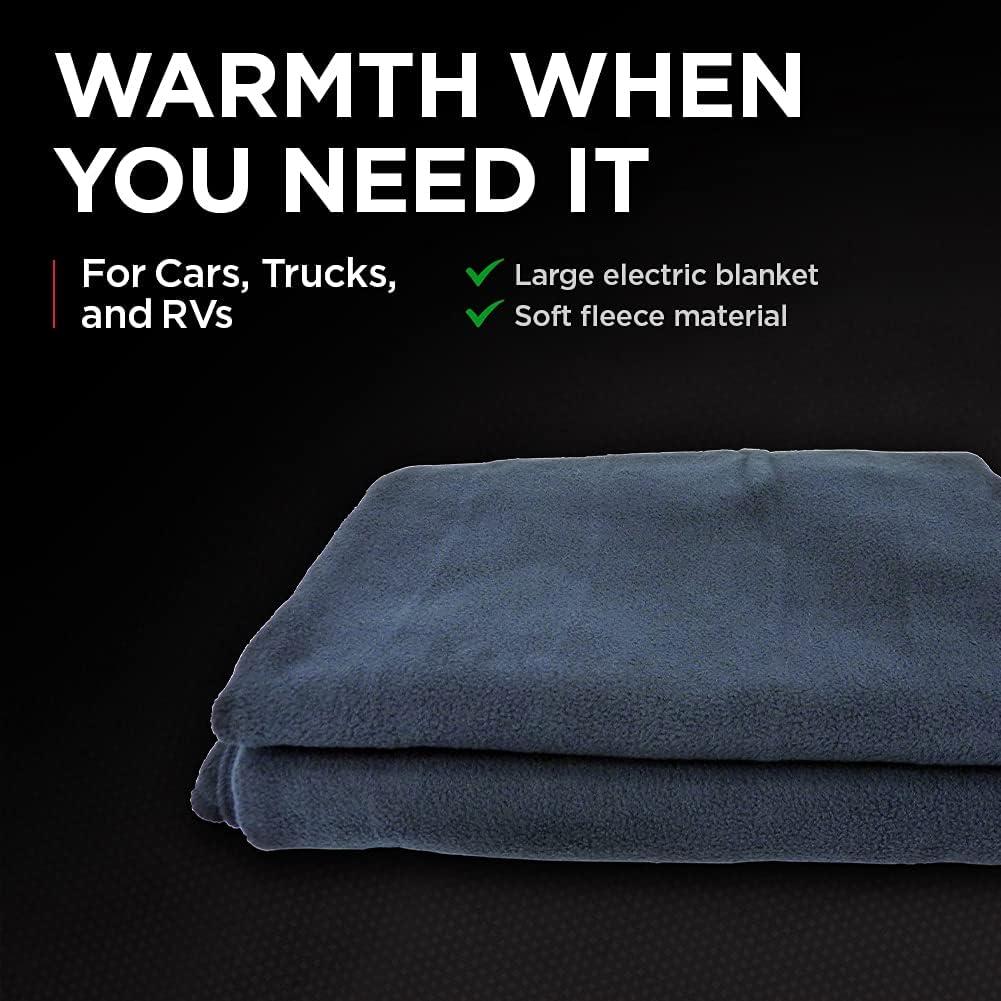 imageSchumacher Electric Heated Polar Fleece Lap Blanket SA877 64 Inch Cord for Emergencies Road Trips Camping and Tailgating Plugs into 12 Volt DC Accessory OutletNavy