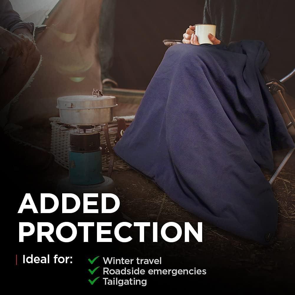 imageSchumacher Electric Heated Polar Fleece Lap Blanket SA877 64 Inch Cord for Emergencies Road Trips Camping and Tailgating Plugs into 12 Volt DC Accessory OutletNavy