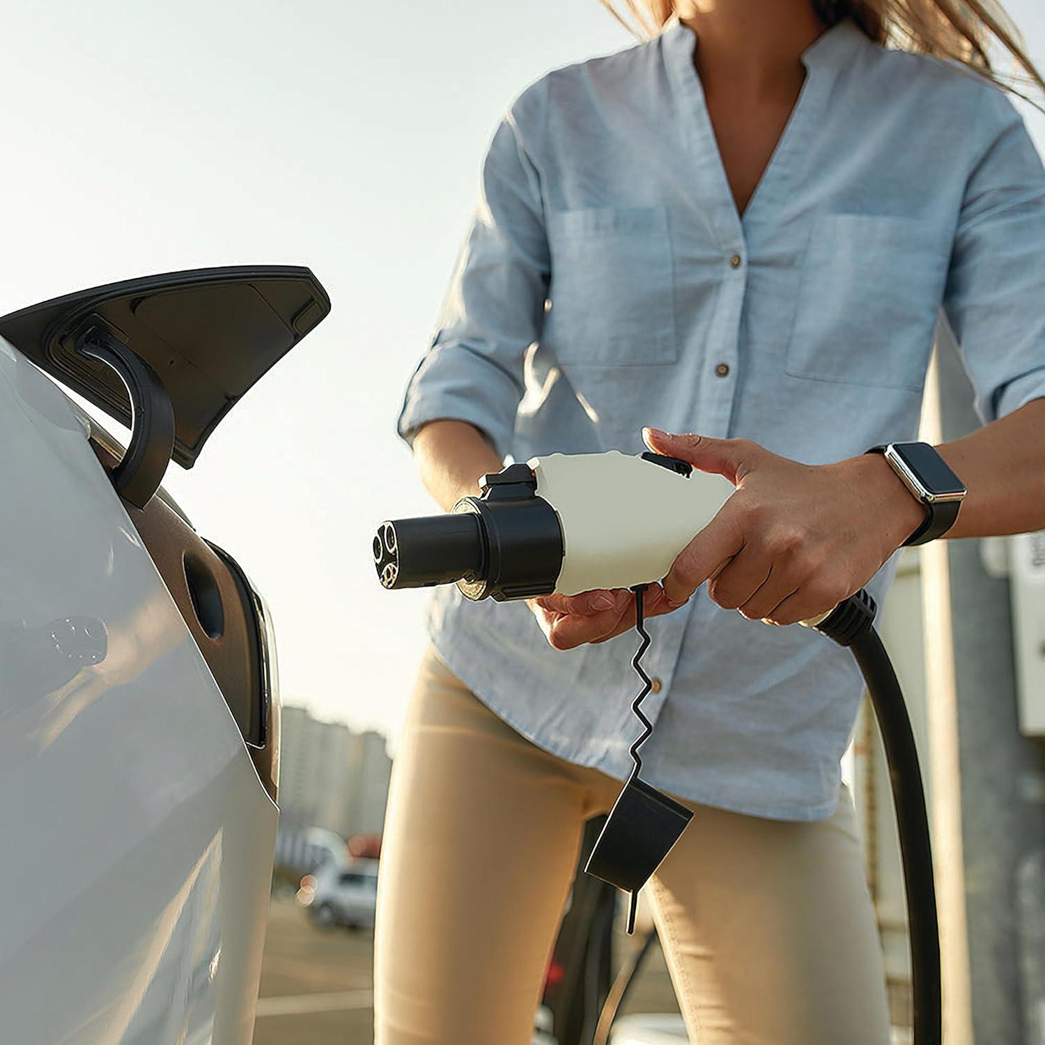 imageSchumacher Electric NACS Adapter for J1772 Compatible EV Chargers for Level 1 and Level 2 Chargers Compact Size Charge Your Tesla from Any Charger