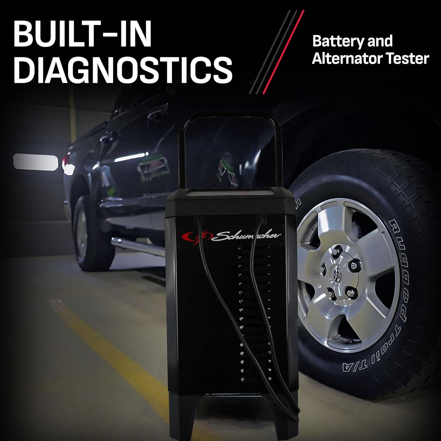 imageSchumacher Electric Wheeled Automatic 6A Car Battery Charger and 200A Engine Starter 6in1 Solution Maintainer 40A Boost for 6V12V Power Sport Automotive and Marine Batteries SC1309612V 40200A