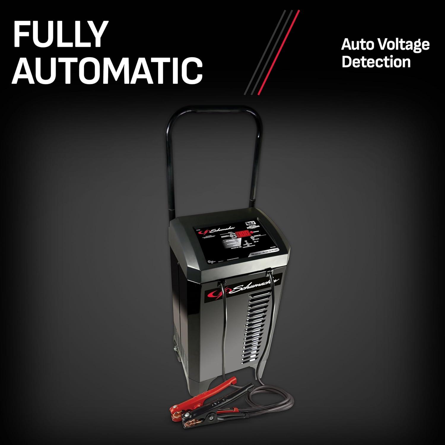 imageSchumacher Electric Wheeled Automatic 6A Car Battery Charger and 200A Engine Starter 6in1 Solution Maintainer 40A Boost for 6V12V Power Sport Automotive and Marine Batteries SC1309612V 40200A