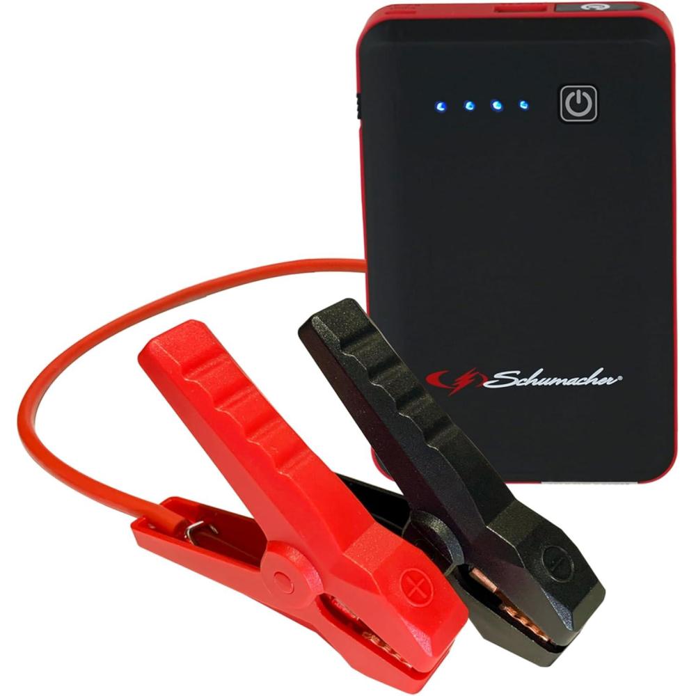 imageSchumacher Electric 1000 Peak Amp 12V Portable Lithium Car Battery Jump Starter ampamp Power Pack  Lithium Ion Jump Box  with USB Charging ampamp LED Emergency Light  SL1639800 Amp
