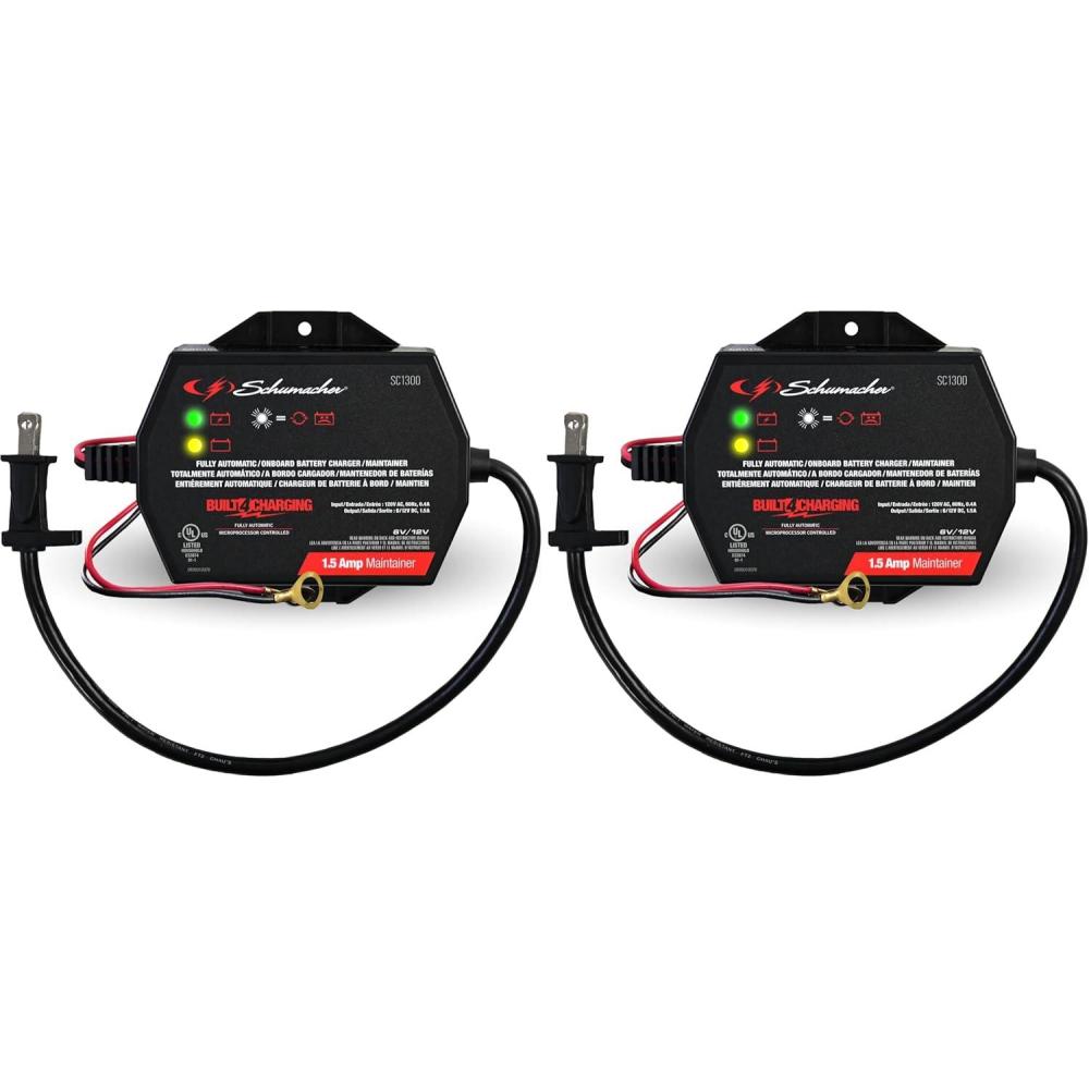 imageSchumacher Electric 15A Car Battery Charger and Maintainer 3in1 Solution for 6V12V Power Sport Automotive and Marine Batteries SC1300Pack of 2