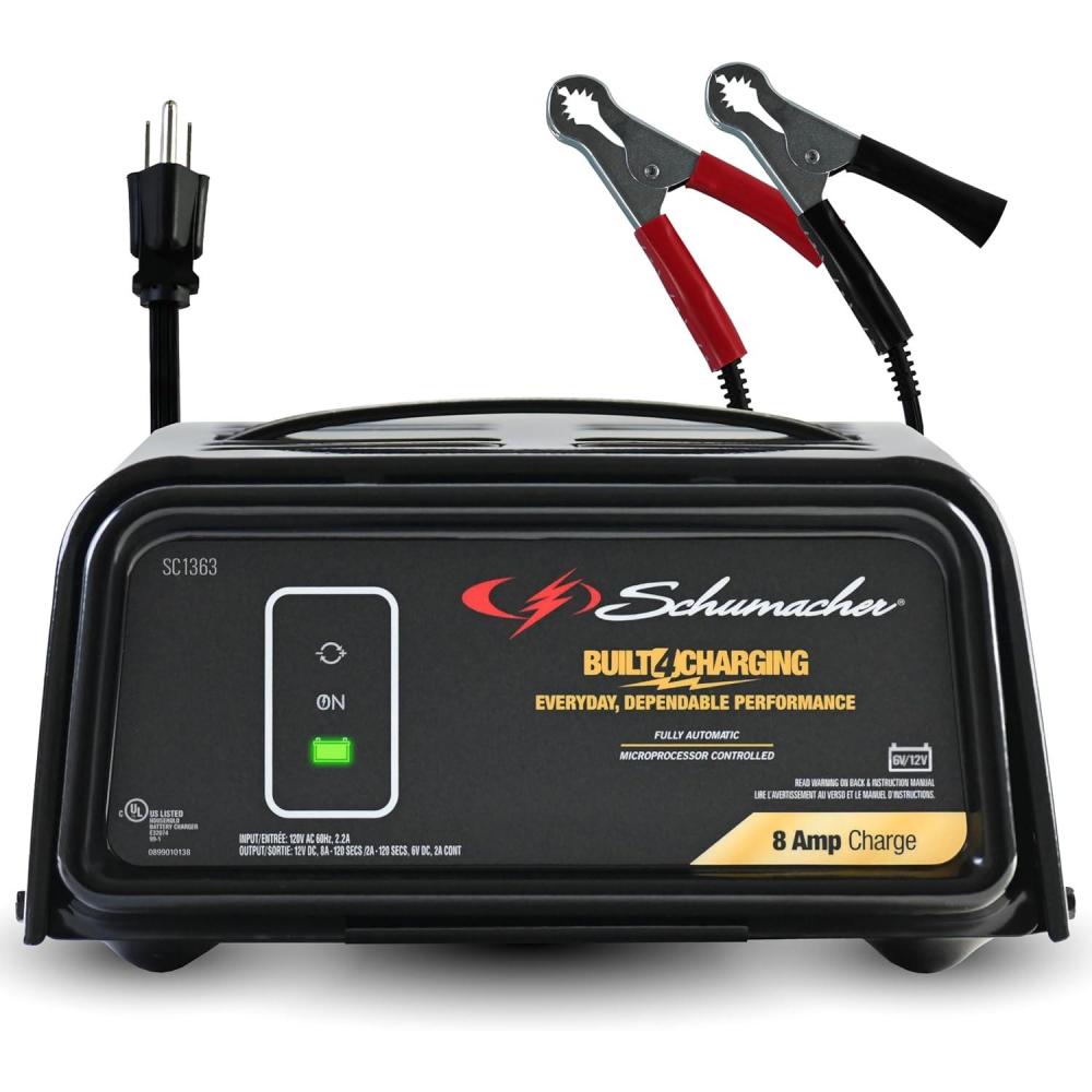 imageSchumacher Electric 8A Car Battery Charger and Maintainer 3in1 Solution for 6V12V Power Sport Automotive and Marine Batteries SC1363