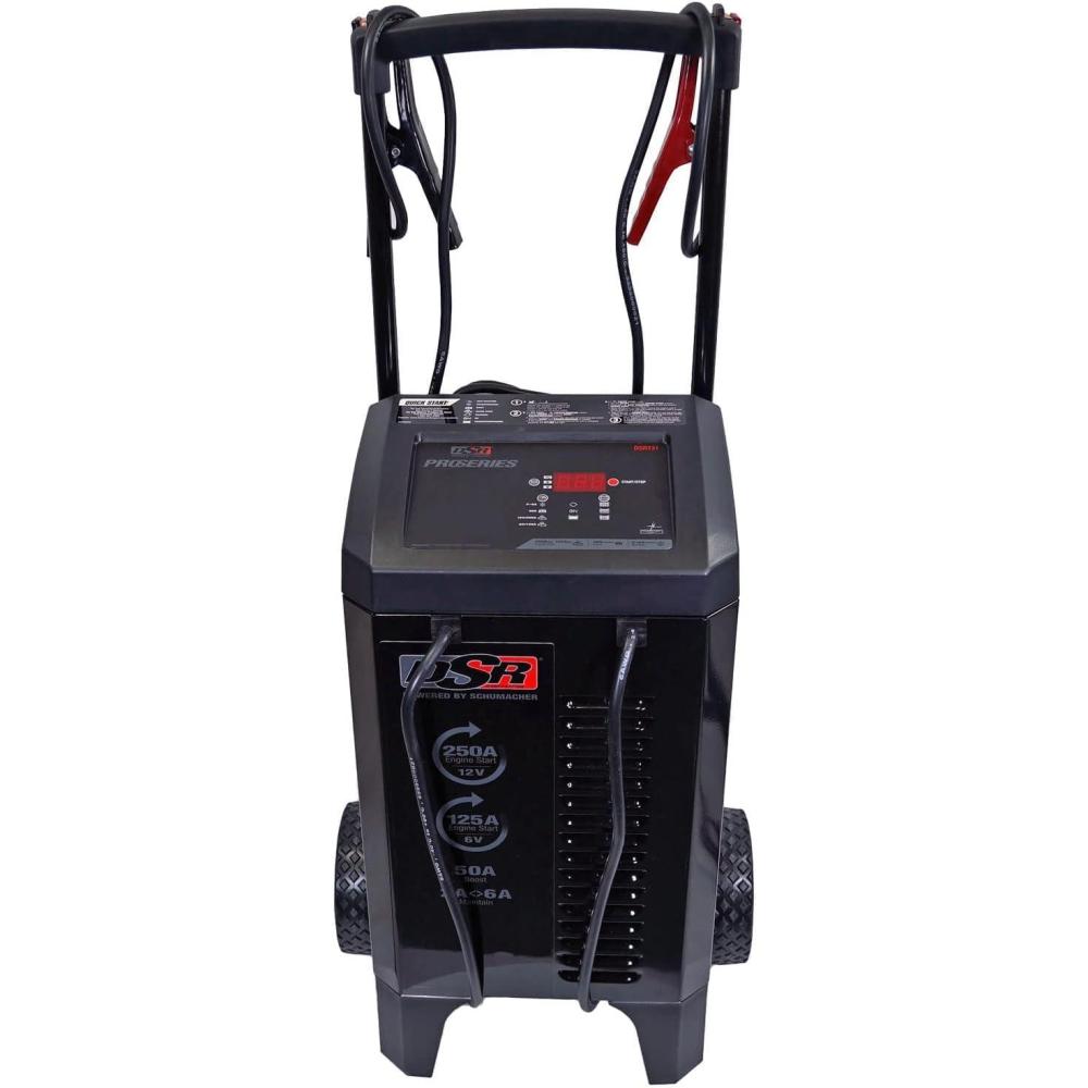 imageSchumacher Electric DSR Pro Series 12V Battery Charger ampamp Engine Starter  Heavy Duty Wheeled Battery Charger  250 Peak Amps  for Cars Trucks RVs ampamp More  DSR121DSR131