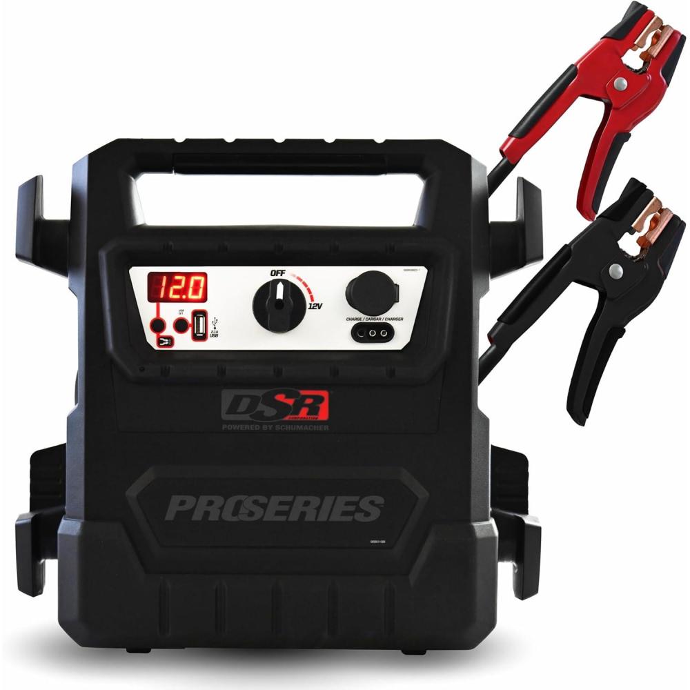 imageSchumacher Electric DSR ProSeries Car Battery Jump Starter Maintainer ampamp Portable Power Station  12V 2400 Peak Amps ampamp 500 Cranking Amps  with DC ampamp USB Charging Ports  DSR158DSR159