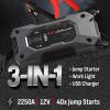 imageSchumacher Electric 1250A Rugged Lithium Car Battery Jump Starter and Portable Power PackJump Box 3in1 Solution 24A USB Charging for 12V Power Sport Automotive and Marine Batteries SL16482250 Amp