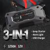 imageSchumacher Electric 1250A Rugged Lithium Car Battery Jump Starter and Portable Power PackJump Box 3in1 Solution 24A USB Charging for 12V Power Sport Automotive and Marine Batteries SL16481250 Amp
