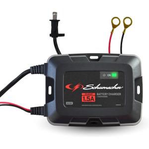 imageSchumacher Electric 6V  12V Fully Automatic Battery Charger ampamp Maintainer for Car Motorcyle Lawn Mower ampamp Power Sports Batteries  1A Fully Automatic  with MultiStage Charging  SC158615 Amp