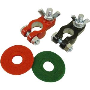 imageSchumacher Electric Coated ZincPlated Marine Terminal Ends and Felt Post Washers For 38Inch and 516Inch Battery Posts For Automotive Marine and Power Sport Batteries BAFMT2