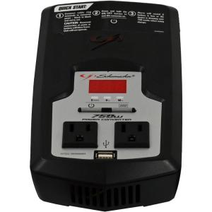 imageSchumacher Electric DC to AC Power Converter XI75DU 750 Continuous Watts 1500 Peak Wats 2 AC Outlets 2 Amp USB Port
