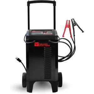 imageSchumacher Electric Farm ampamp Ranch Wheeled Automatic 6A Car Battery Charger and 250A Engine Starter 4in1 Solution Maintainer 50A Boost for 6V12V Automotive and Marine Batteries FR01336Newer Version