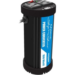 imageSchumacher Electric Ship n Shore SI1479 150 Continuous Watt300 Peak Watt DCtoAC Power Inverter Two 120Volt AC Outlets 21Amp USB Port Black 1 Unit