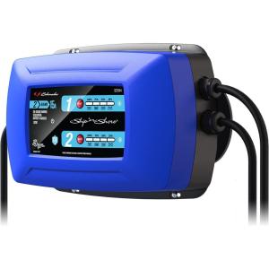 imageSchumacher Electric Ship n Shore TwoBank OnBoard 15A Car Battery Charger and Maintainer 2in1 Solution Sequential Charging for Power Sport Automotive and Marine Batteries SC16442 Bank