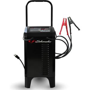imageSchumacher Electric Wheeled Automatic 6A Car Battery Charger and 300A Engine Starter 4in1 Solution Maintainer 60A Boost for 6V12V Power Sport Automotive and Marine Batteries SC140040200A