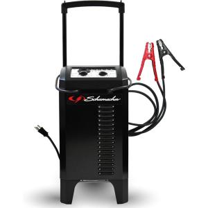 imageSchumacher Electric Wheeled Manual 10A Car Battery Charger and 200A Engine Starter 2in1 Solution 50A Boost for 12V24V Power Sport Automotive and Marine Batteries SC1633