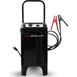 imageSchumacher Electric Wheeled Manual 10A Car Battery Charger and 250A Engine Starter 2in1 Solution 50A Boost for 6V12V Power Sport Automotive and Marine Batteries SC1445150 Amp