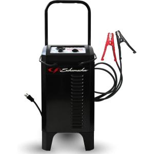 imageSchumacher Electric Wheeled Manual 10A Car Battery Charger and 250A Engine Starter 2in1 Solution 50A Boost for 6V12V Power Sport Automotive and Marine Batteries SC1445200 Amp